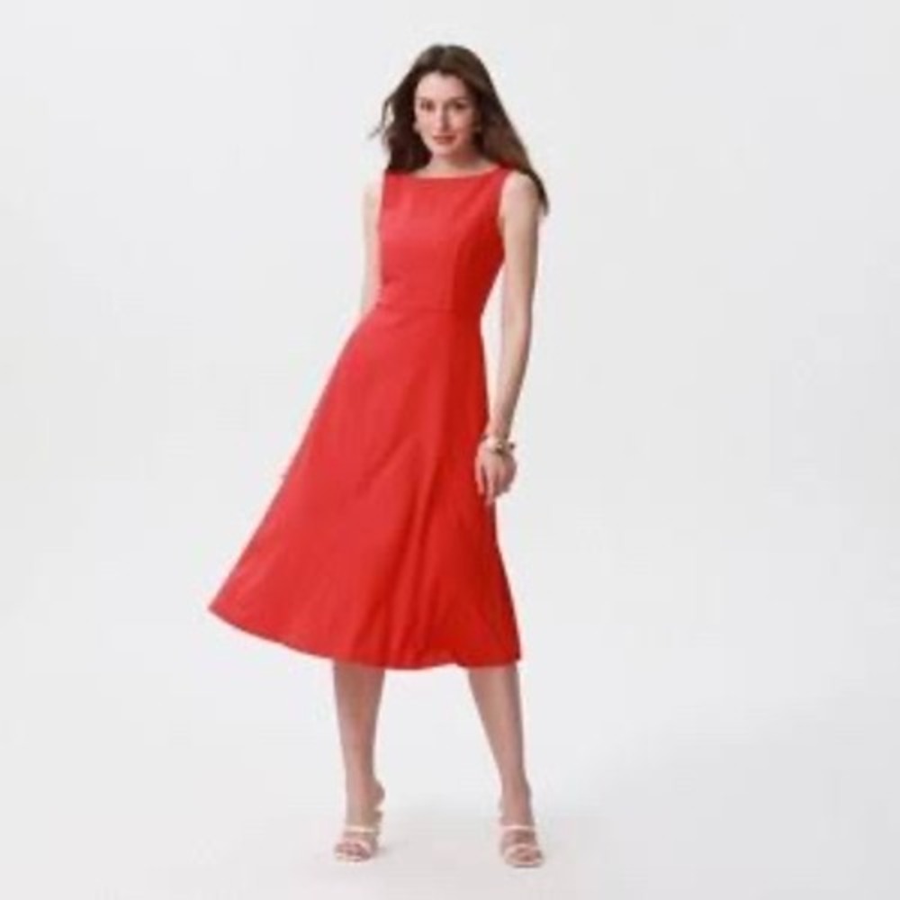 A New Day Women Red Geranium Sleeveless Midi Dress XL‎ Pockets